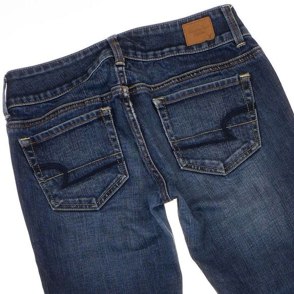 American Eagle Artist Jeans Size 2 Womens Cropped Low Waist Blue Stretch 28x24.5 - Picture 4 of 11